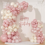 Dusty Pink Balloon Arch Kit 116pcs Pearl Pink White Baby Shower Birthday Party