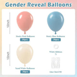 Gender Reveal Balloon Set 60pcs Dusty Pink Blue White Baby Shower Party