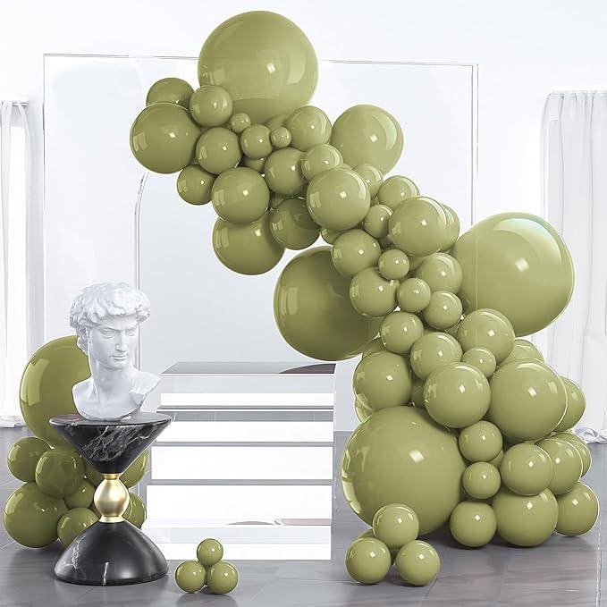 Sage Green Balloon Arch Kit 130pcs Mixed Sizes for Wedding Birthday Party