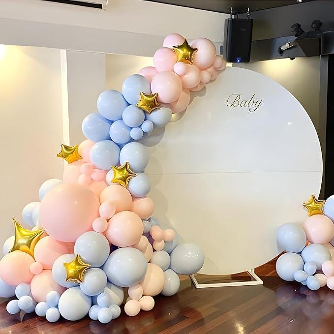 Dusty Blue Pink Balloon Set 50pcs 12 Inch Boho Baby Shower Birthday Party