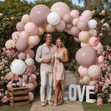 Dusty Pink White Double Stuffed Balloon Garland Baby Shower Birthday Party