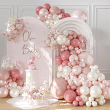 Dusty Pink Blush Balloon Arch Kit 108pcs Pearl White Baby Shower Birthday Party