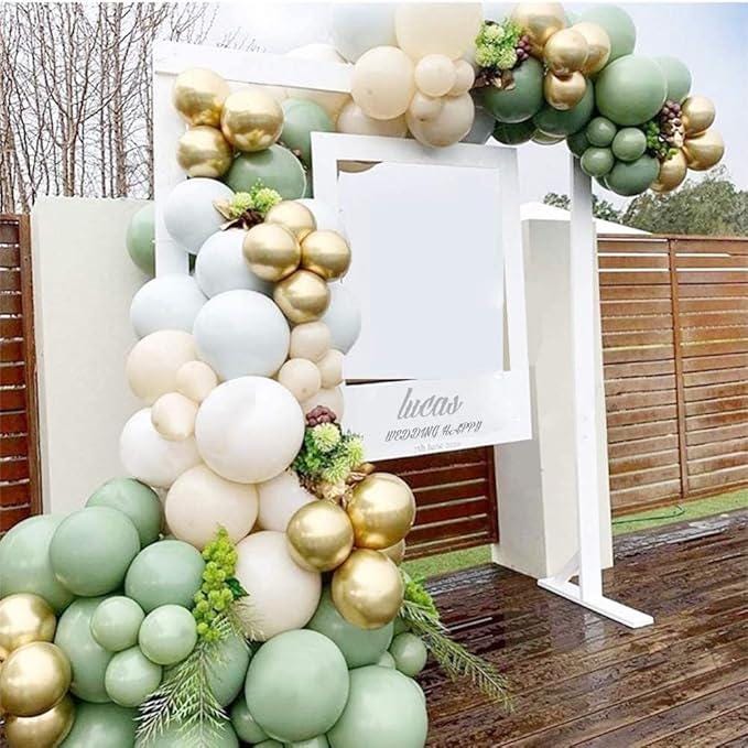 Sage Green Balloon Arch Kit 154pcs Avocado Sand White Gold Baby Shower Birthday Party