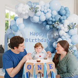 Dusty Blue Balloon Arch Kit: 162pc Baby Shower Party Decor