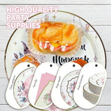 Pink Ramadan Mubarak Party Set: Floral Crescent Design, 24 Guests