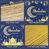 96 Piece Ramadan Plates Napkins Forks Set Blue Gold Eid Mubarak Tableware 24 Guests