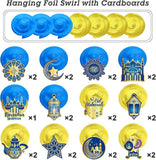 30 Piece Ramadan Mubarak Hanging Swirls Gold Star Moon Lantern Ceiling Party Decor