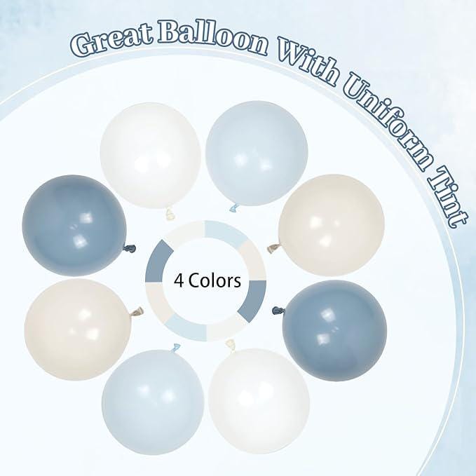 Dusty Blue Balloon Arch Kit Pastel Blue White Balloons Wedding Baby Shower Decor