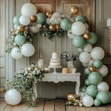Sage Green Balloon Arch Kit 152pcs Mixed Sizes Boho Party Decor