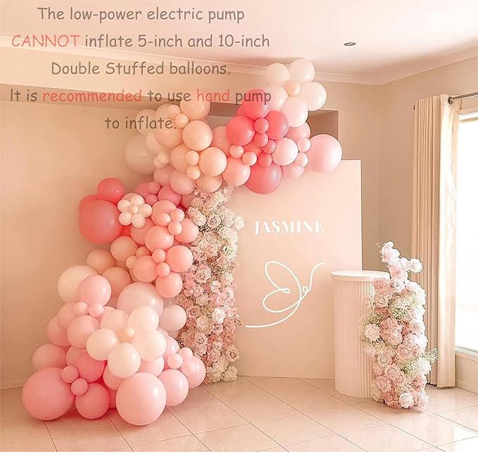 Pink White Balloon Arch Kit Double Stuffed Matte Pastel Balloons Party Decor