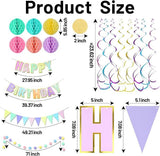 Pastel Birthday Party Decorations Kit Banner Flag Bunting Garland Swirls Honeycomb Ball Party