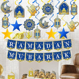 34 Pcs Ramadan Decorations Mubarak Eid Kareem Banner Garland Party Supplies