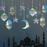 Iridescent Ramadan Decorations Moon Star Garland Crescent Eid Banner Home Party Decor