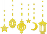 Gold Eid Banner Garland Ramadan Hanging Banner Home Decorations