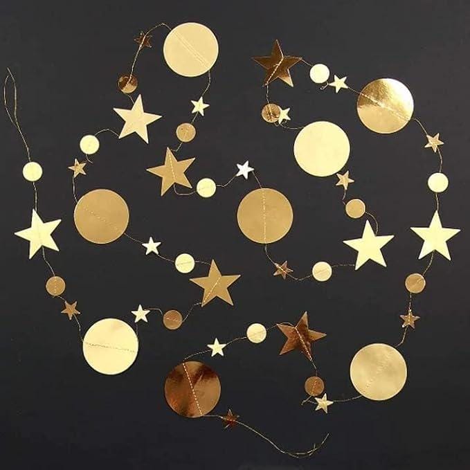 Gold Star Garland Hanging Decorations Twinkle Stars Birthday Baby Shower Party