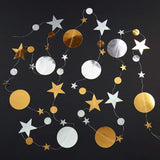 Silver Gold Star Garland Twinkle Hanging Decorations Birthday Baby Shower Ramadan Eid
