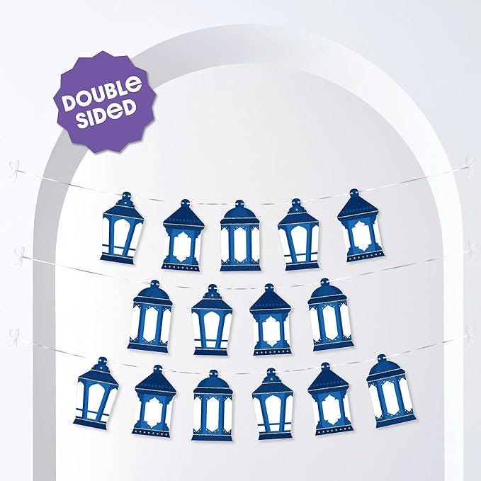 Ramadan Lanterns Garland Banner Eid Decorations Hanging Bunting Photo Backdrop