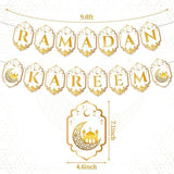 2pcs Ramadan Kareem Banner Eid Mubarak Hanging Decorations Home Wall Tree Garland