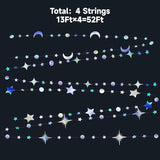 Iridescent Star Moon Garland Holographic Party Decorations Ramadan Birthday Wedding Decor