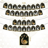 4pcs Ramadan Kareem Banner Eid Mubarak Hanging Decorations Home Wall Tree Garland