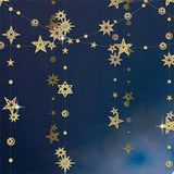 Glitter Gold Star Garlands Celestial Streamer Hanging Stars Moon Party Decorations