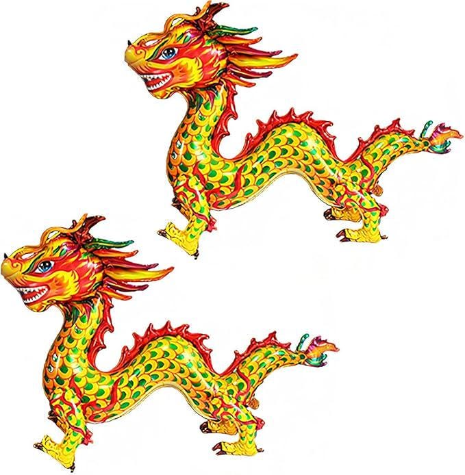 2026 Chinese Vietnamese New Year Foil Balloons Dragon Pattern Zodiac Horse Party Decor