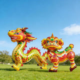 2026 Chinese Vietnamese New Year Foil Balloons Dragon Lion Zodiac Horse Party Decor