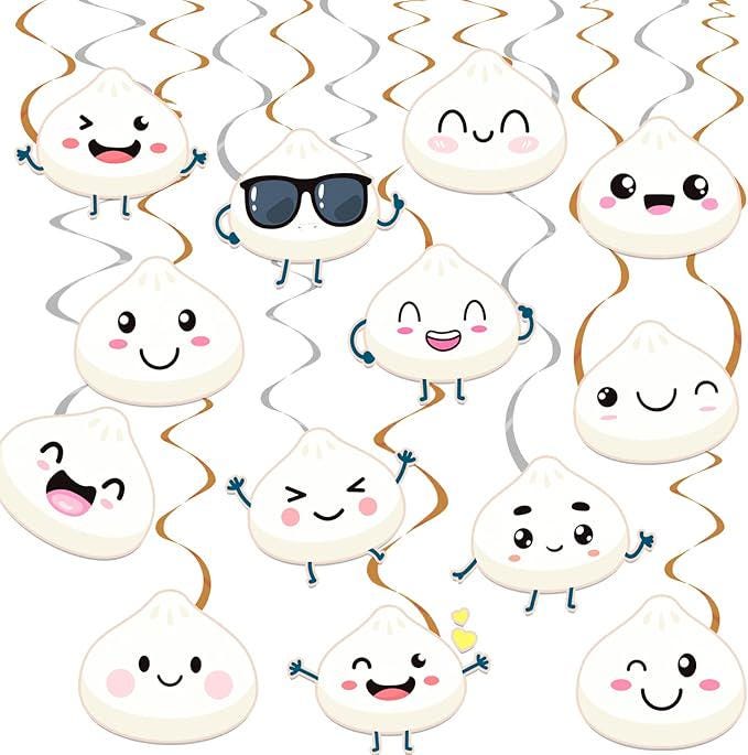 Dumpling Hanging Swirl Decorations, Baby Shower Birthday Party, 20 PCS