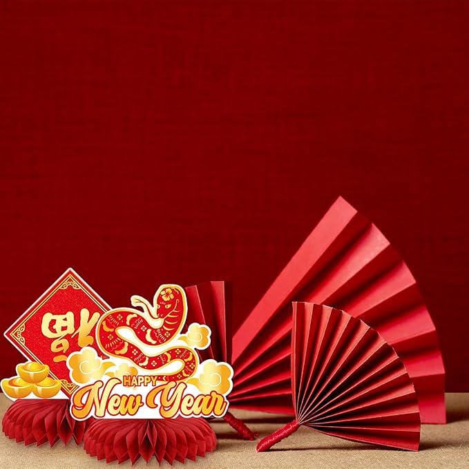 2025 Chinese New Year Honeycomb Centerpieces, Snake, Set of 9