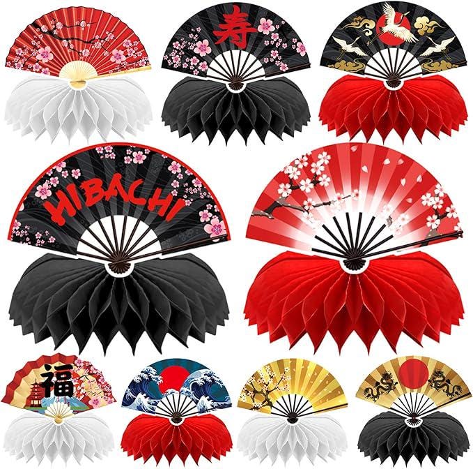 9 PCS Hibachi Honeycomb Centerpieces Japanese Party Decorations Sushi Table Decor