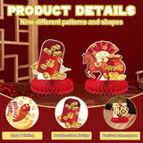 2026 Chinese New Year Table Honeycomb Centerpieces Red Horse FU Sign Party Decor