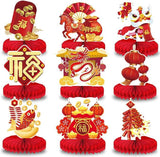 2026 Chinese New Year Table Honeycomb Centerpieces Red Horse FU Sign Party Decor