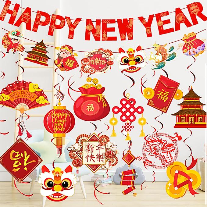 2025 Chinese New Year Decorations Banner Snake Year Spring Festival Hanging Swirls