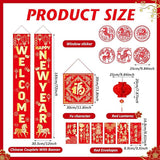 20 Pcs Chinese New Year 2026 Decorations Set Banner Lanterns Chunlian Fu Party Decor