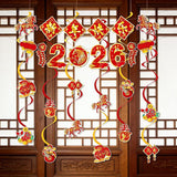 2026 Lunar New Year Decorations: Horse Banner & Hanging Swirls