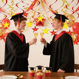 Red Gold Star Hanging Swirls 15pcs Ceiling Decorations 2026 Party Spring Festival