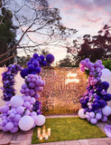 132 PCS Purple Balloons Garland Arch Kit Pastel Metallic Confetti for Party Decor