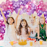 160 PCS Pink Purple Balloon Garland Arch Kit Metallic Confetti Heart Balloons