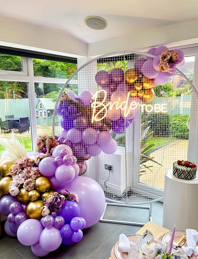 132 PCS Purple Gold Balloon Arch Kit Multi Size Confetti Balloons Party Decor