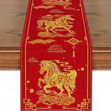 2026 Lunar New Year Table Runner Year of The Horse Spring Festival Decor 13x47 Inch