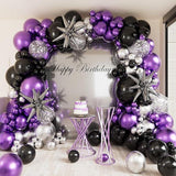127 Pcs Metallic Purple Balloon Garland Arch Kit Silver Confetti Balloons Party Decor