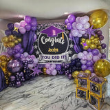 Purple Balloon Arch Kit 110 Pcs Purple Gold Metallic Star Balloons Party Decor