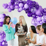 133 Pcs Purple Balloon Garland Kit Metallic Dark Pastel Confetti Balloons Party Decor