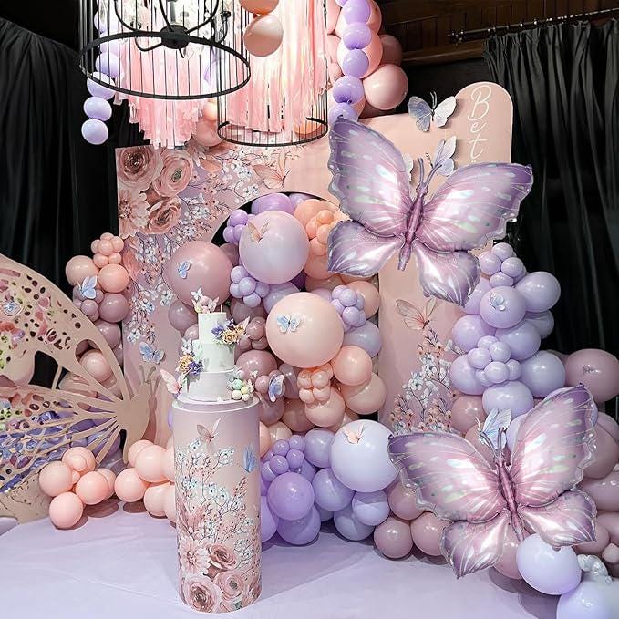 Butterfly Balloon Garland Arch Kit 110 Pcs Purple Pink Balloons Party Decor