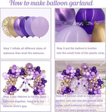 Purple & Gold Balloon Garland Kit: 162 Pcs Party Decor