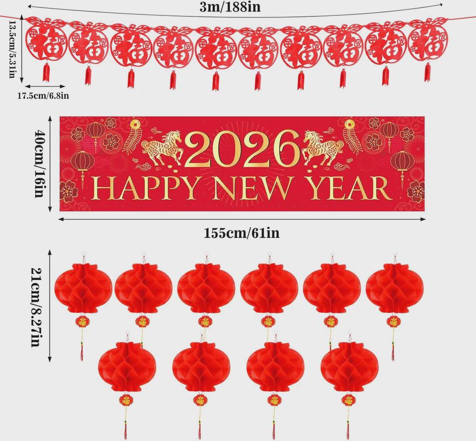 2026 Chinese New Year Year of Horse Banner Lantern Festival Decorations