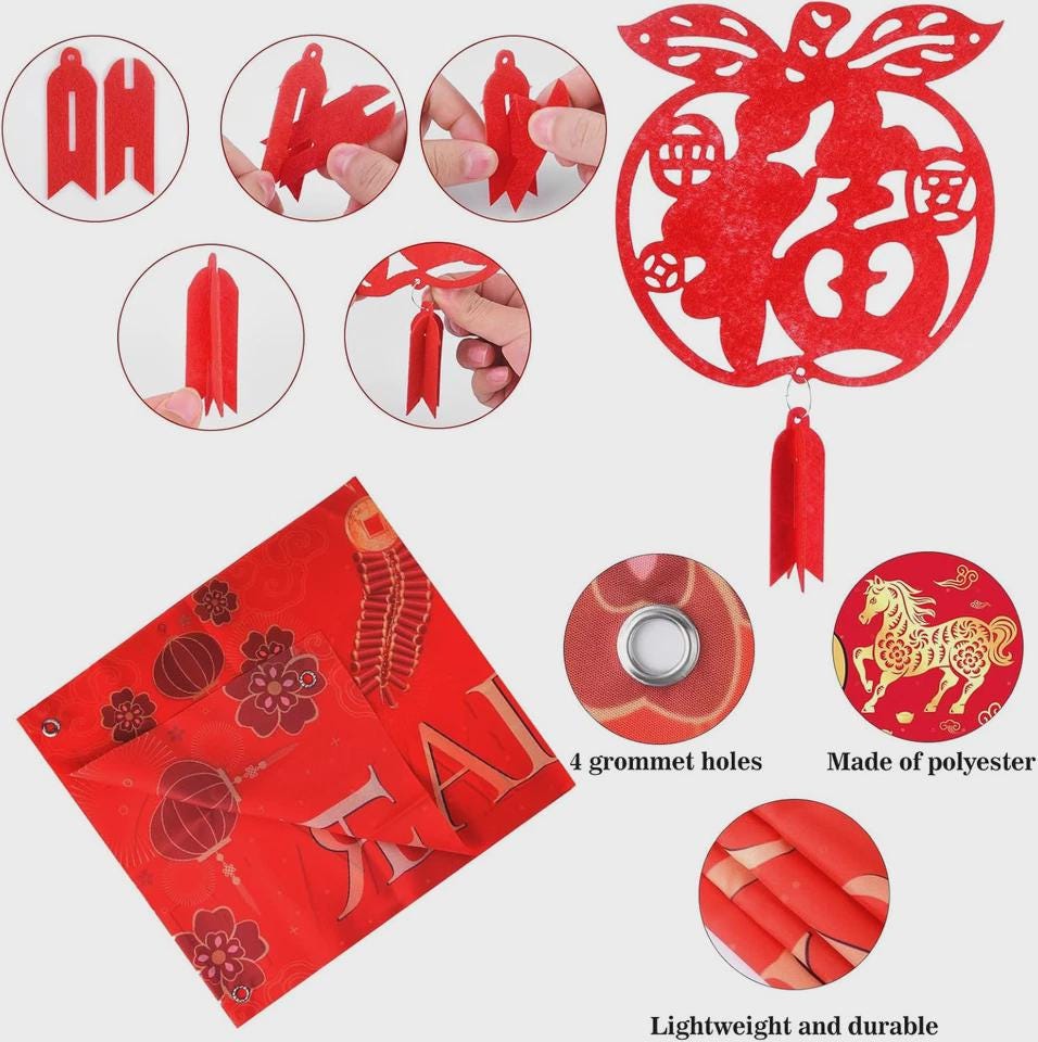 2026 Chinese New Year Year of Horse Banner Lantern Festival Decorations