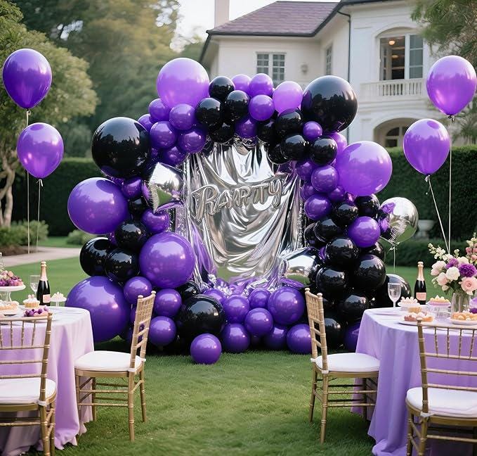 145 Pcs Dark Purple Balloon Arch Kit Different Sizes Party Decorations