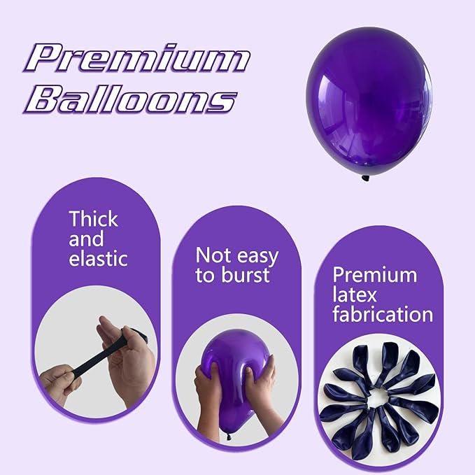 145 Pcs Dark Purple Balloon Arch Kit Different Sizes Party Decorations