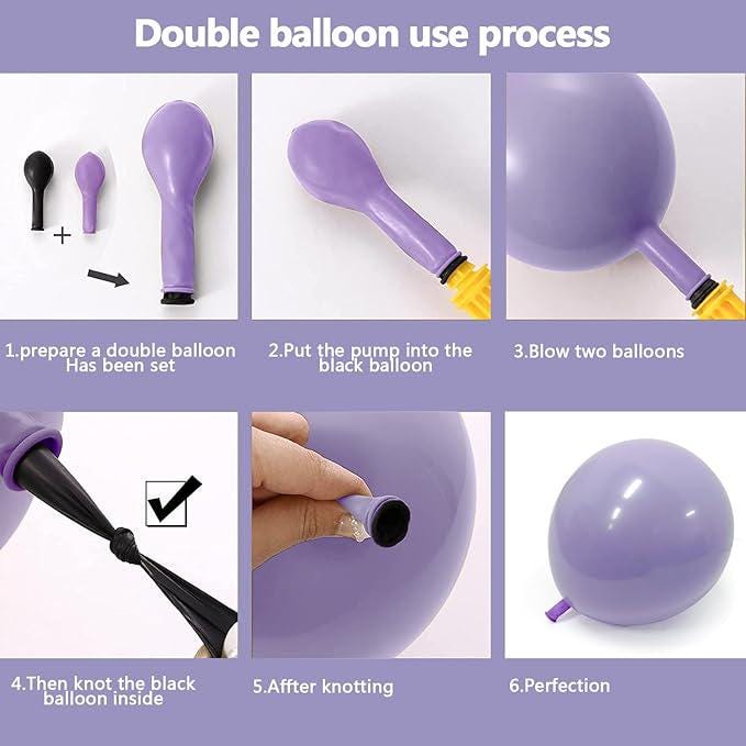 Purple Balloon Garland Kit Double Stuffed Lavender Lilac Arch Party Decor